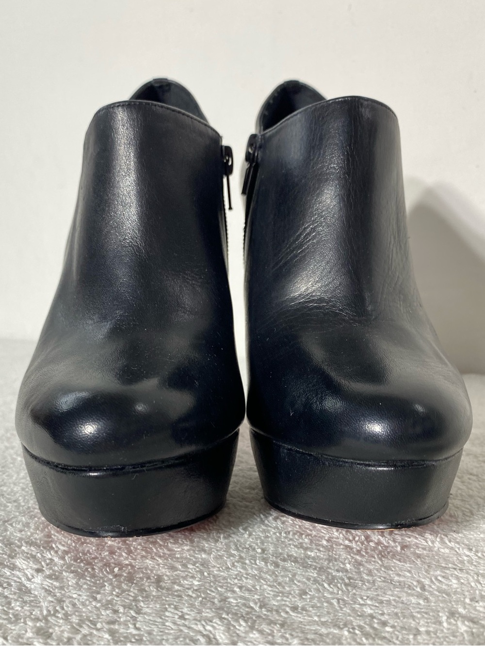 Le Chateau Black Leather Platform Heel Ankle Booties W Red Soles 7 - Picture 15 of 15